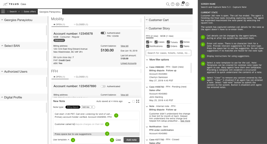TELUS Agent Screen